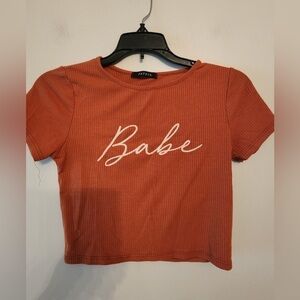 Papaya orange babe crop top size xs